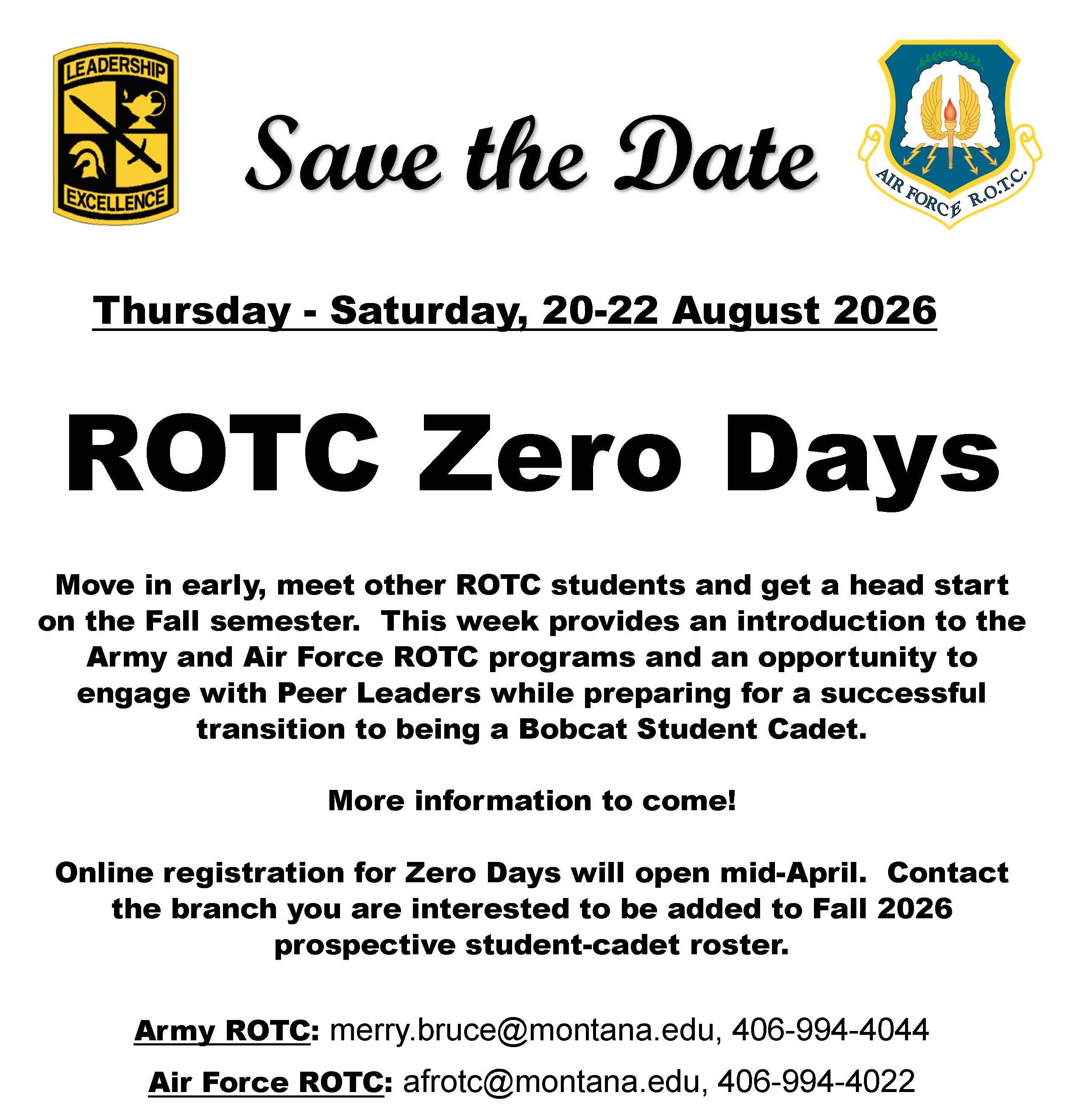 ROTC Zero Days Flyer 2026 ROTC Zero Days Flyer 2026