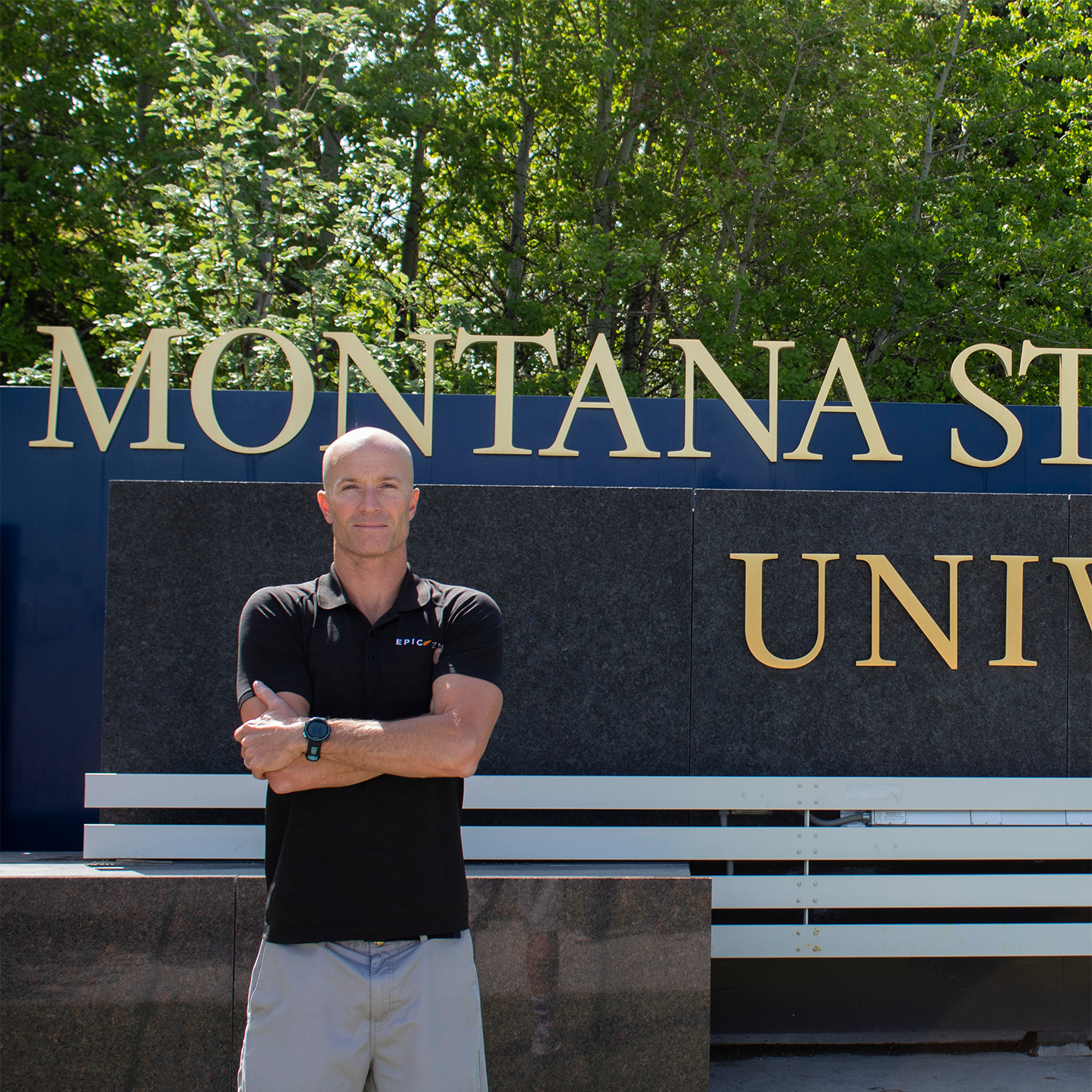paul a picture of paul infront of the montana state sign