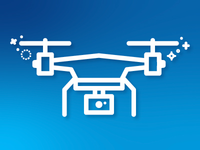 Drone with a camera icon