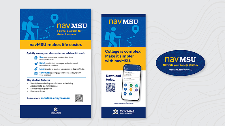 nav MSU print graphics including a retractable banner, flyer, and sticker nav MSU print graphics including a retractable banner, flyer, and sticker