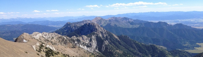 Bridger Ridge Looking north along the Bridger ridge from Sacajewa Pk.