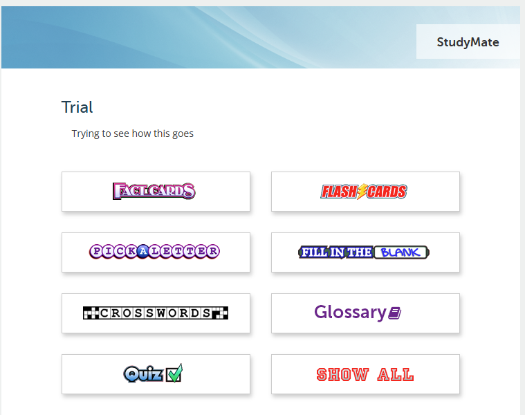 studymate options different types of study tools available in studymate