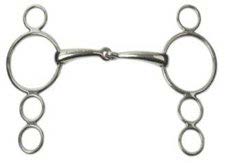 Silver mouthpiece with one set of big loops and little loops attached