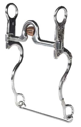 Silver box shaped mouthpiece with engraved small O shaped rings on the top