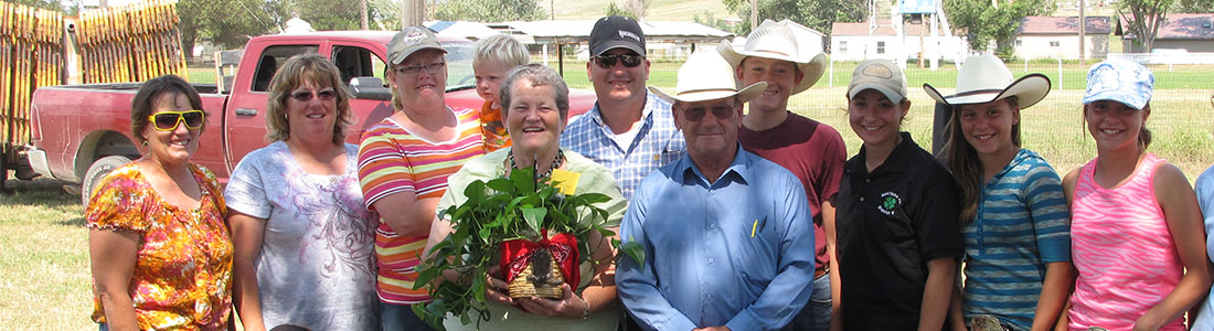 Family banner Picture of a Family with pickup in back