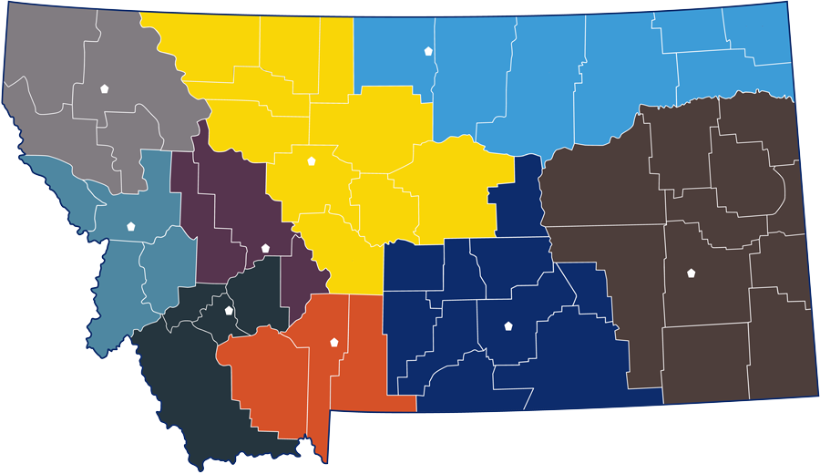 Montana Memory Care Regions Montana Map of Memory Care Regions