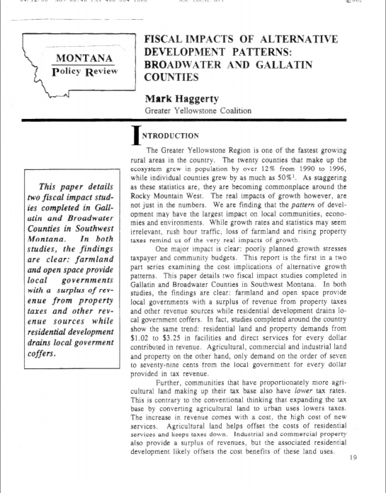 Fiscal Impacts Fiscal Impacts