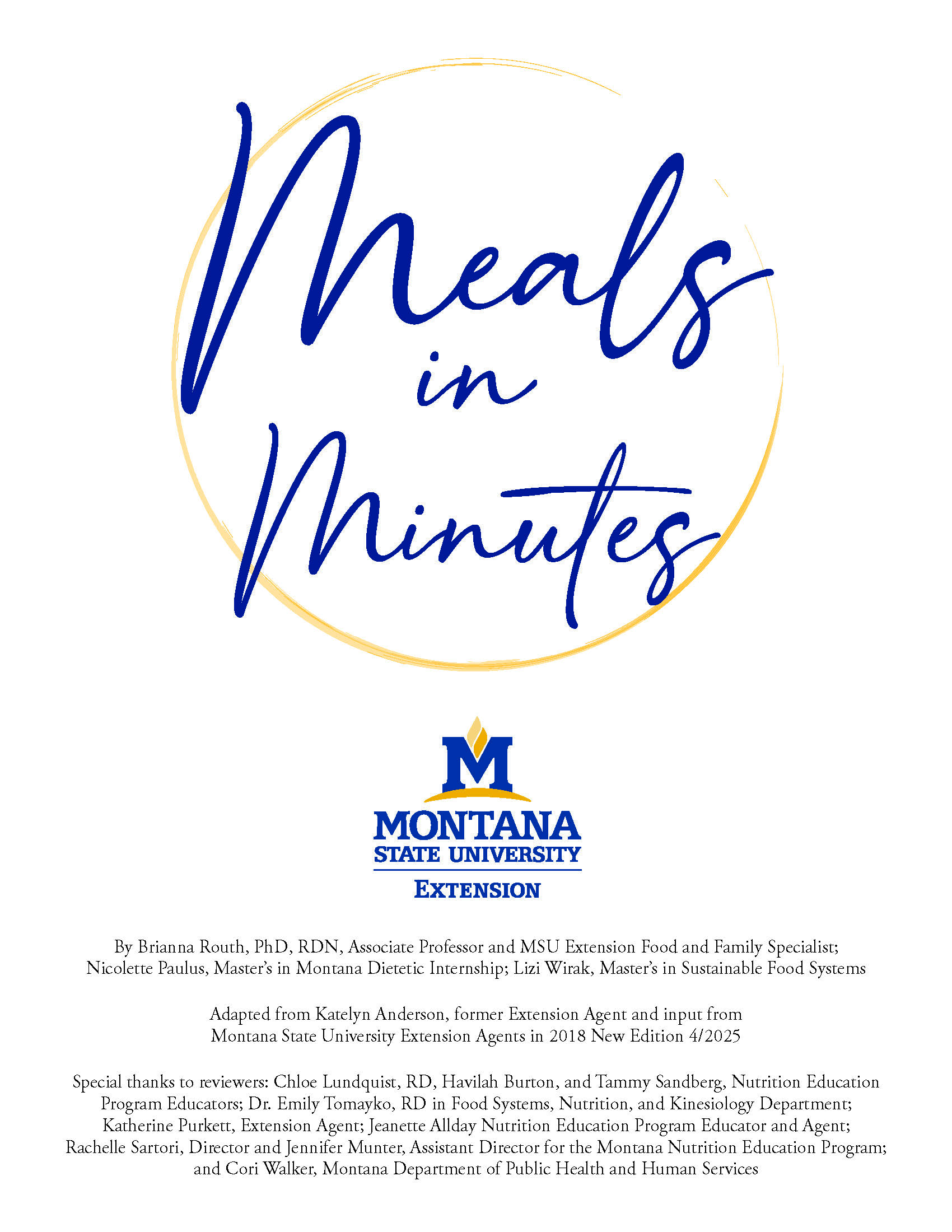 Meals in Minutes Cover meals in minutes montguide cover image