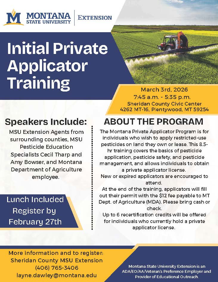 Initial Private Applicator Training agenda