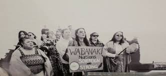 mural of wabanaki people on display at an exhibit at the Abbe Museum in Bar Harbor