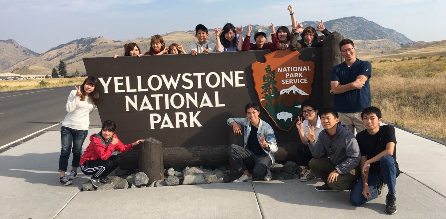 Group of Kumamoto students visiting Yellowstone