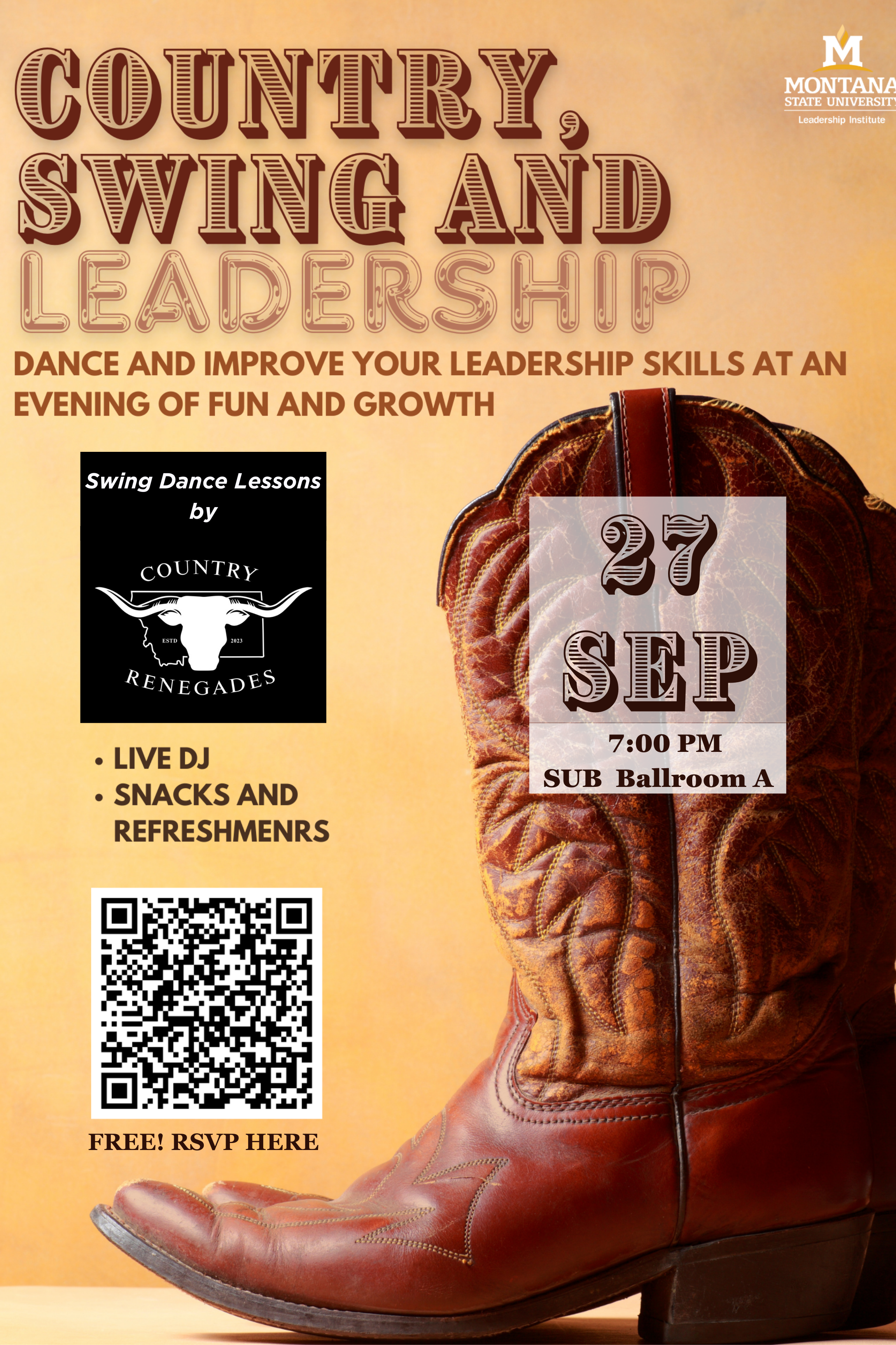 COuntry swing and leadership event in September 2023 poster