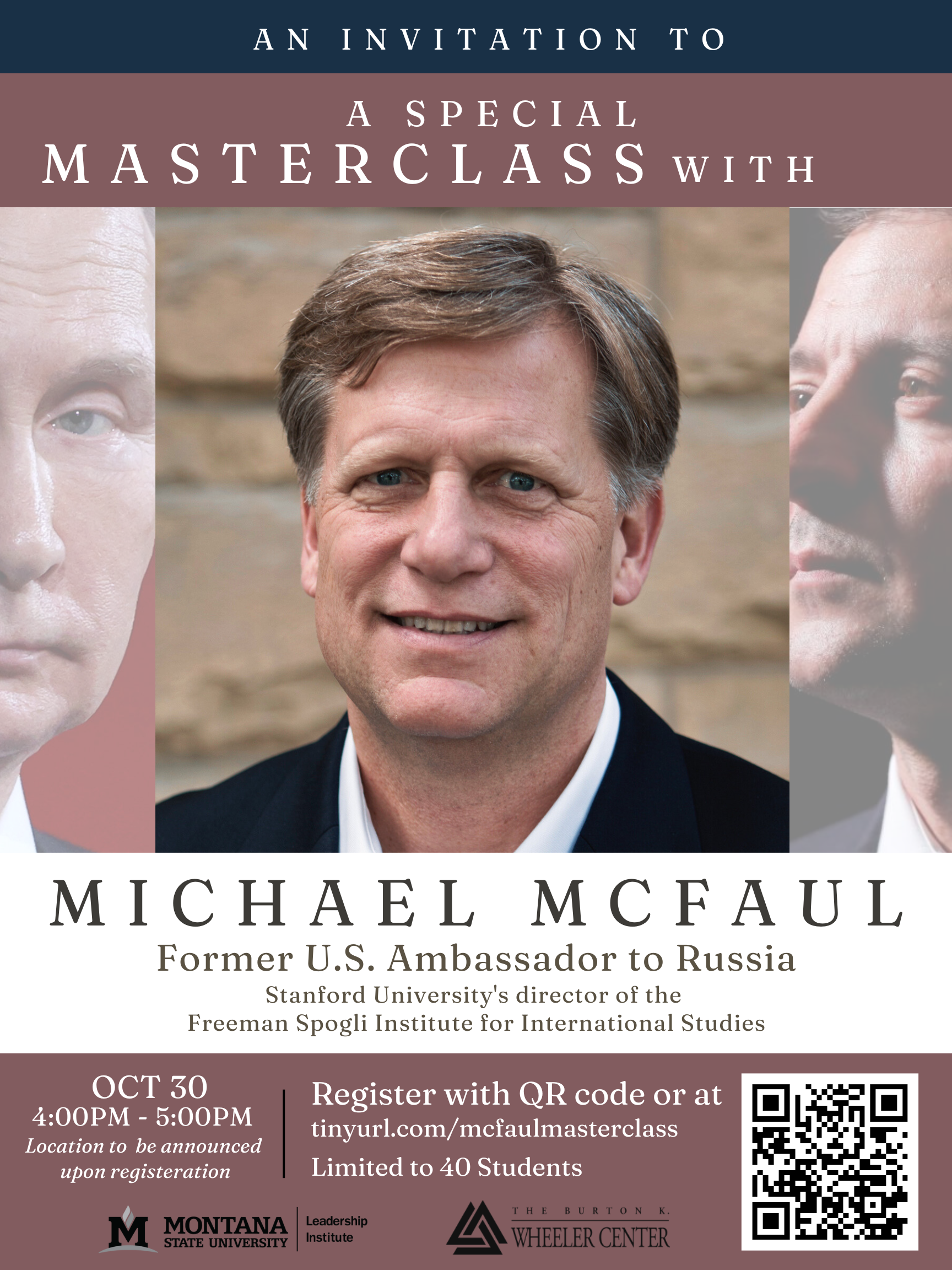 Masterclass with Former U.S Ambassador to Russia Michael McFaul Poster from 2023