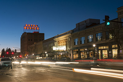 Downtown Bozeman at night