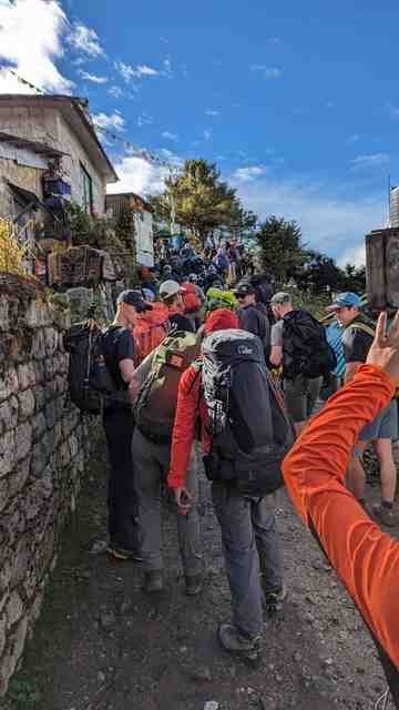 The group leaves Namche and heads onward.