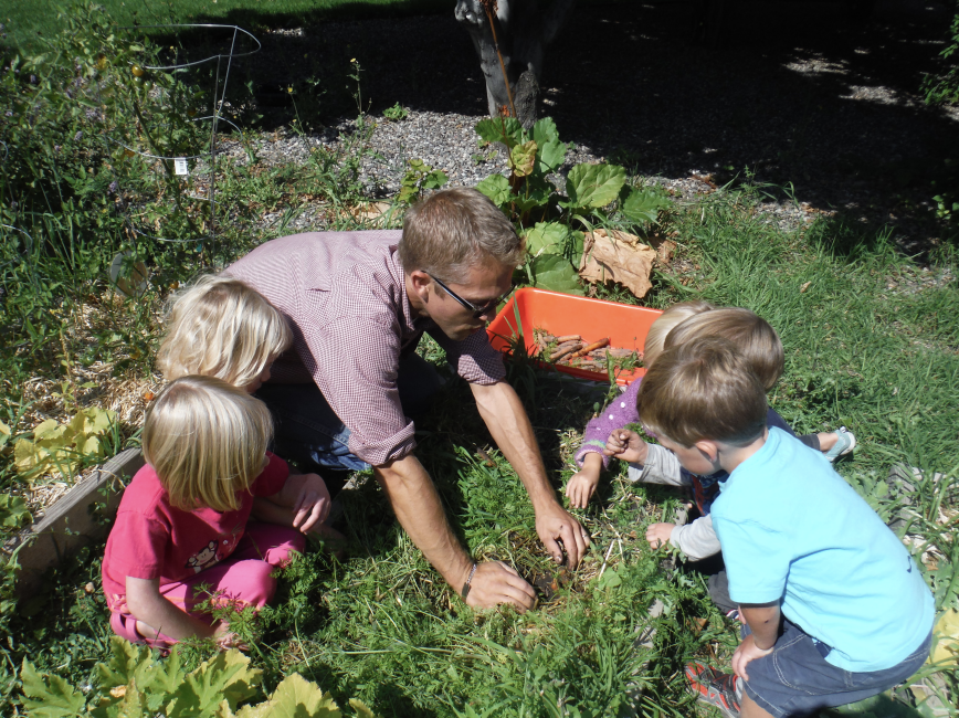 MSU Child Development Center Students explore garden. MSU Child Development Center Students explore garden.
