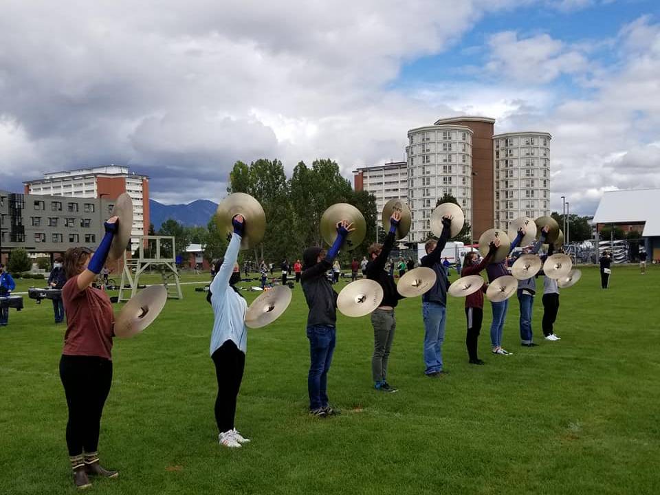 Cymbal Players in Marching Band Cymbal Players in Marching Band