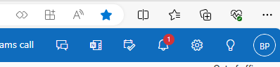Top right corner of Outlook web browser The top right corner of the Outlook Online browser page where a circle icon exists. It originally has the person's initials instead of a photo.
