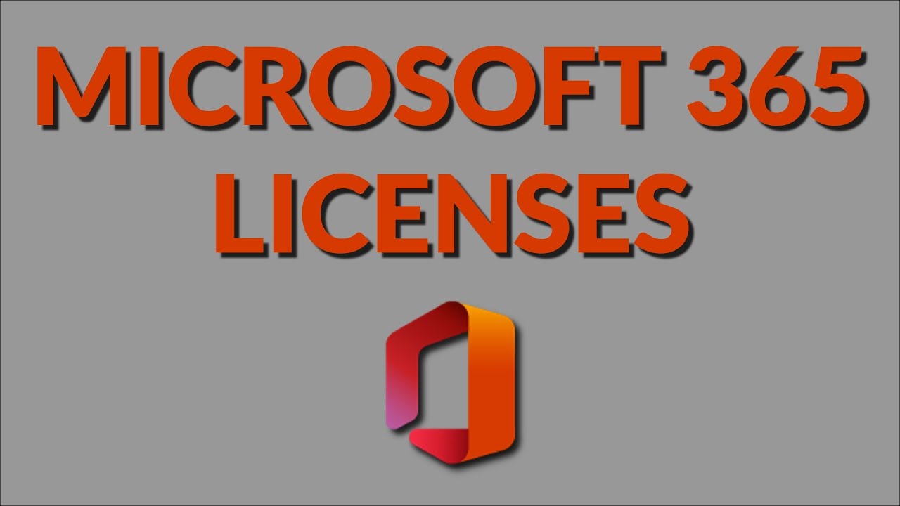 Microsoft 365 Licenses Gray background with orange text saying "Microsoft 365 Licenses"