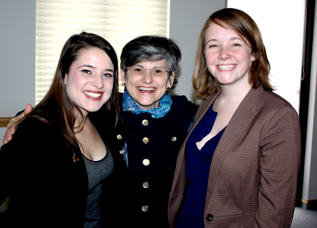 Cruzado and the Winners President Cruzado with two student award winners