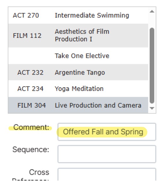 Course List Add