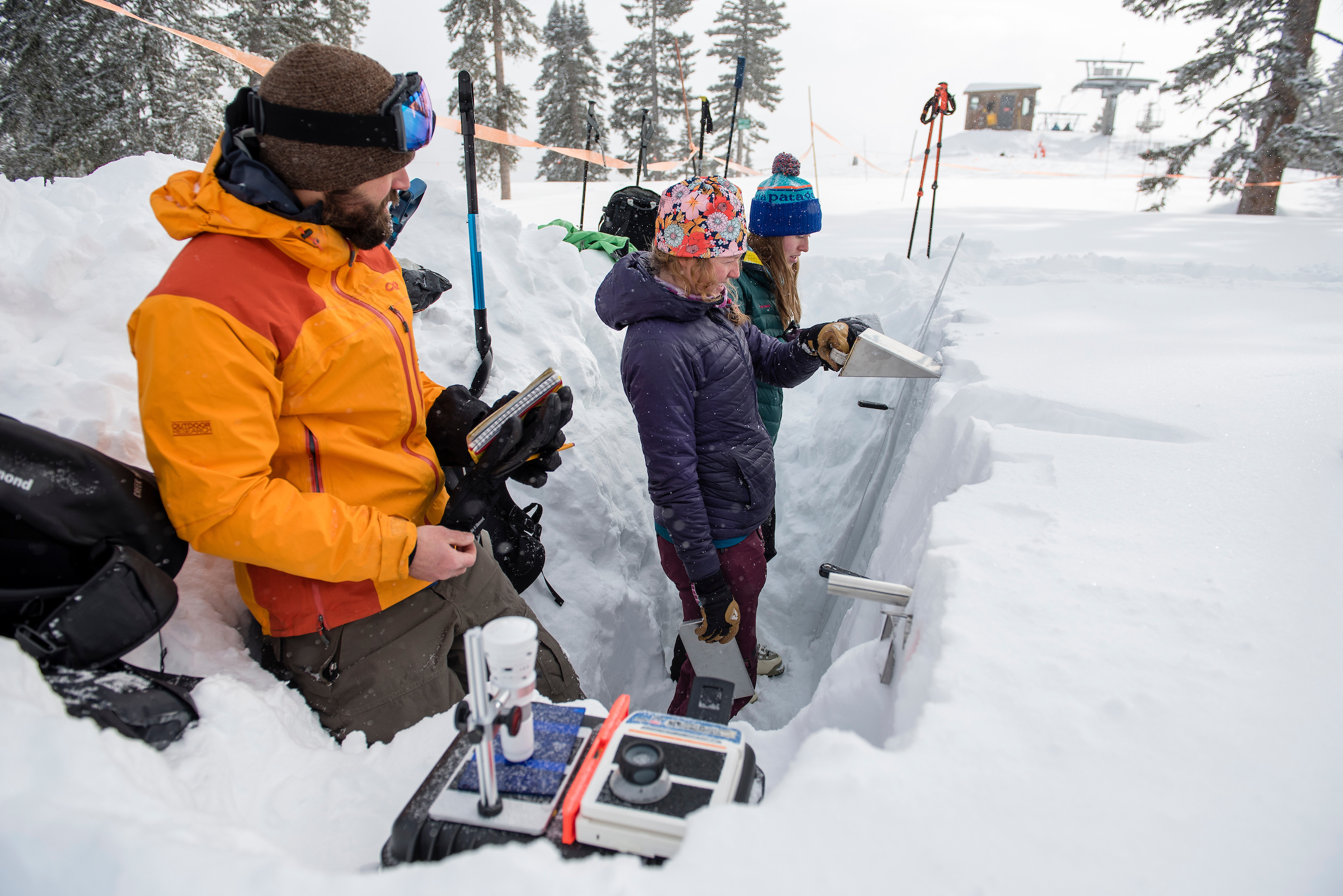 ferpa Students in snow pit conducting research