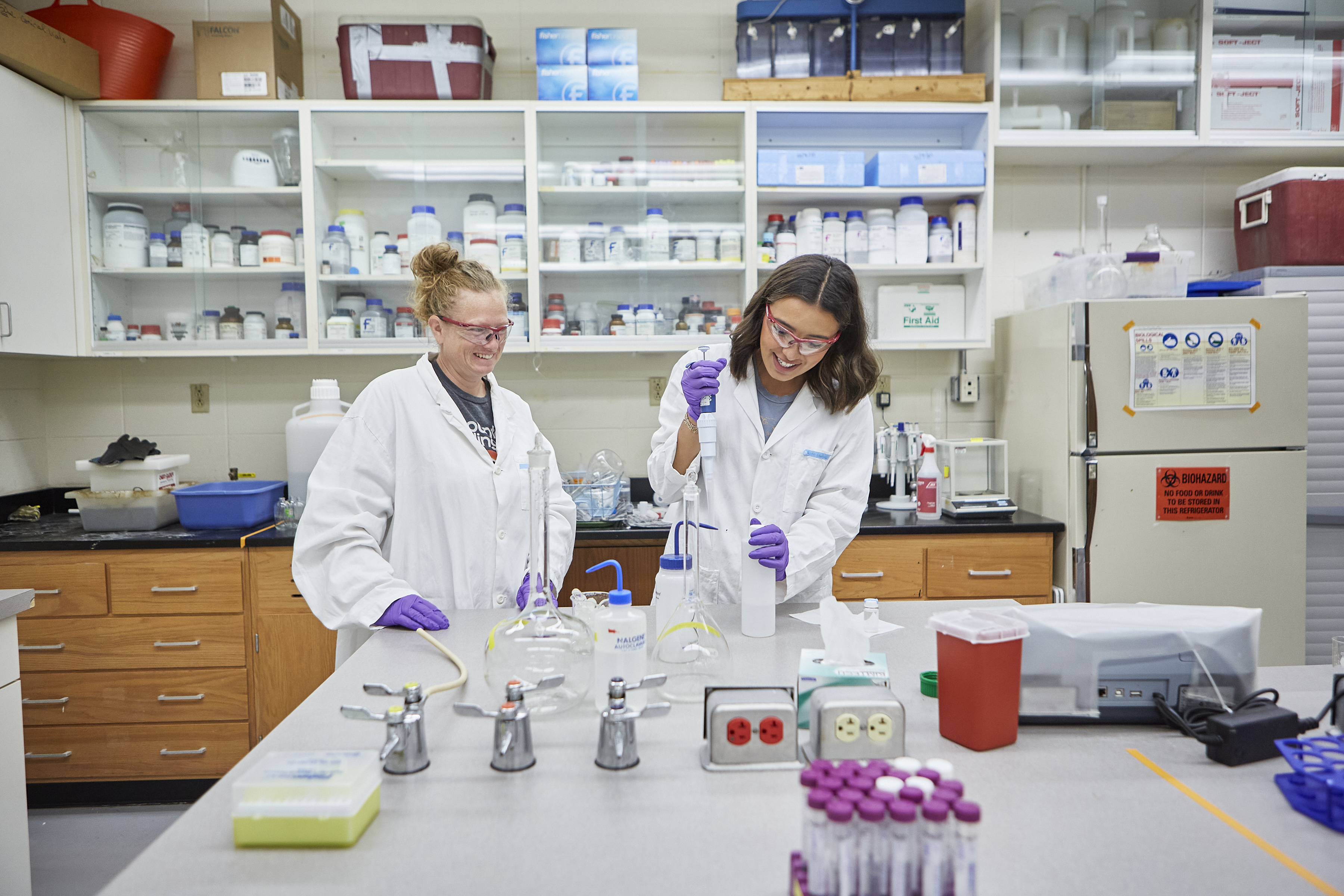 two researchers in lab