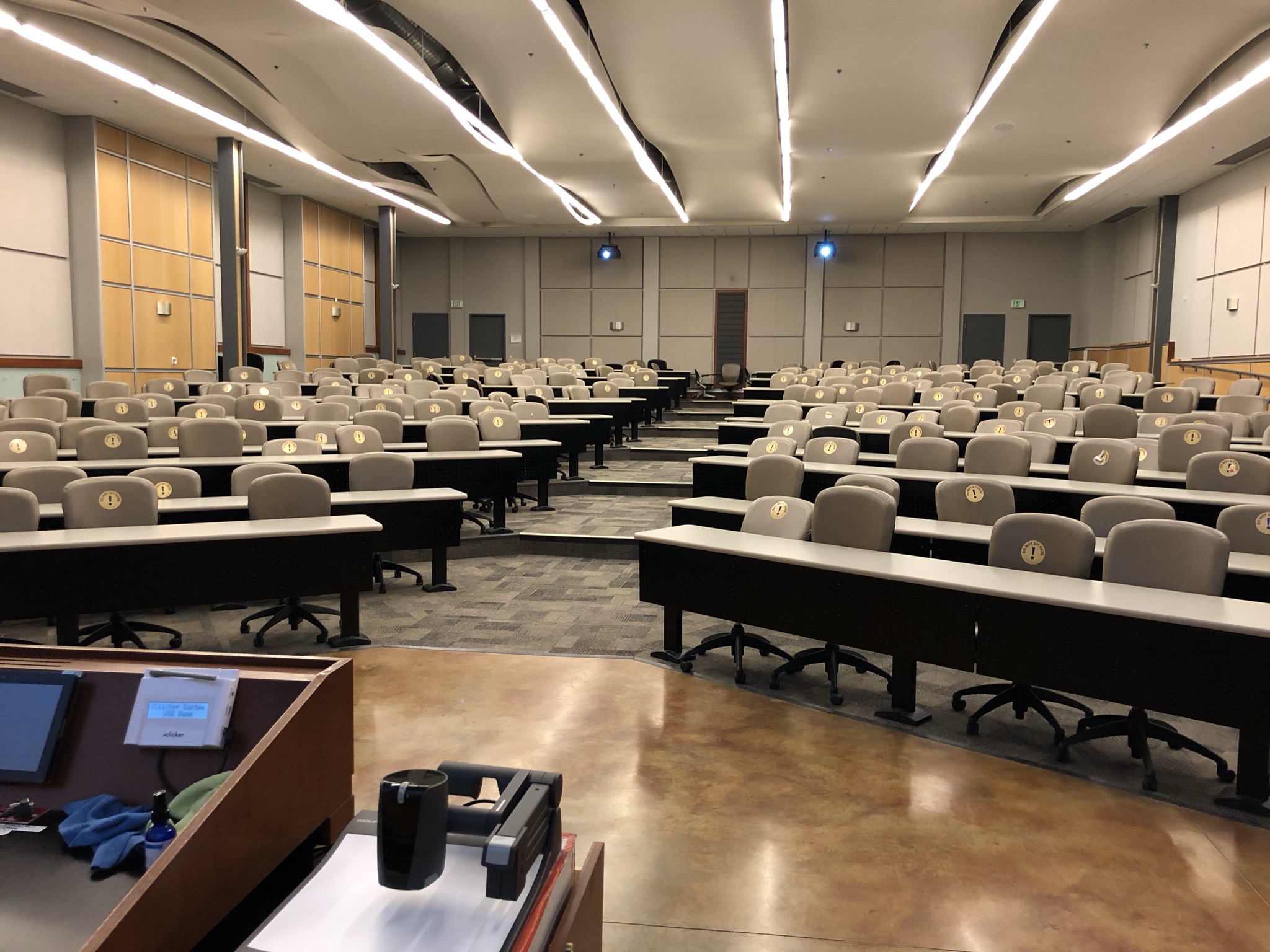 Gaines 101 instructor's view View of class from instructor's podium in Gaines 101