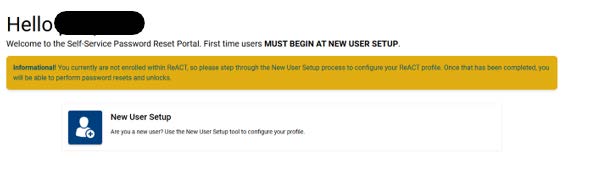 New User Setup