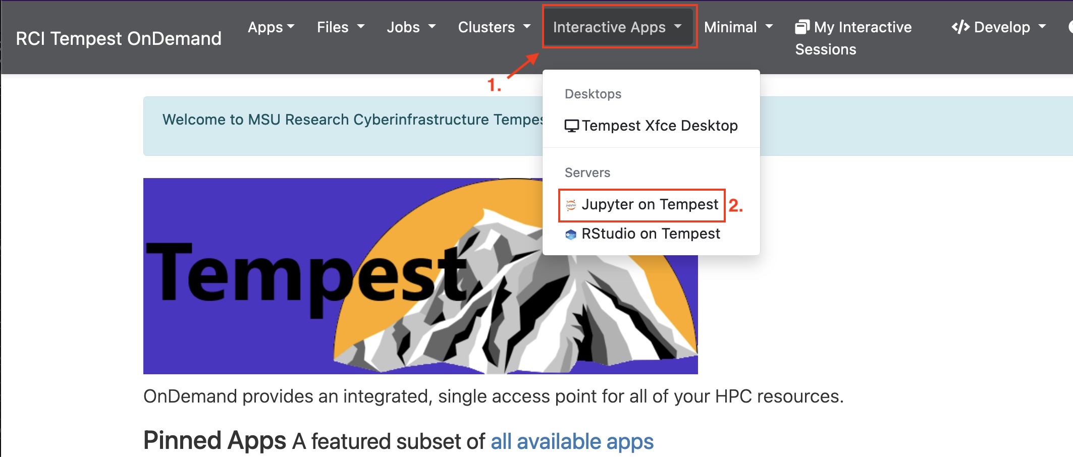 select jupyter notebook from interactive apps select jupyter notebook from interactive apps