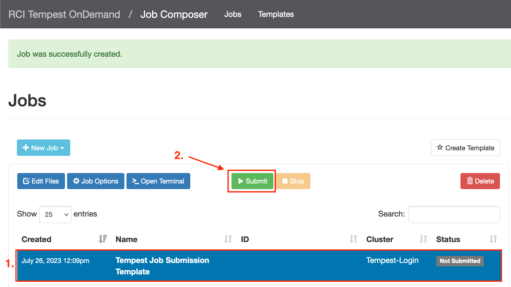 submit job submit job